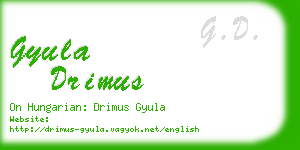 gyula drimus business card